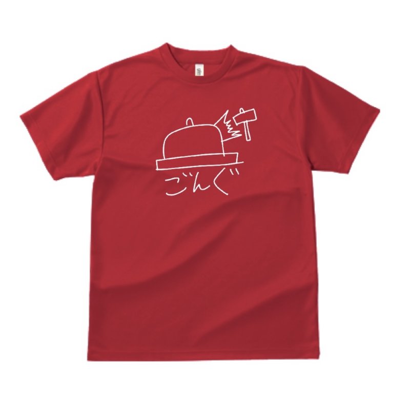 ゴングマン 手描きゴングTシャツ(赤)